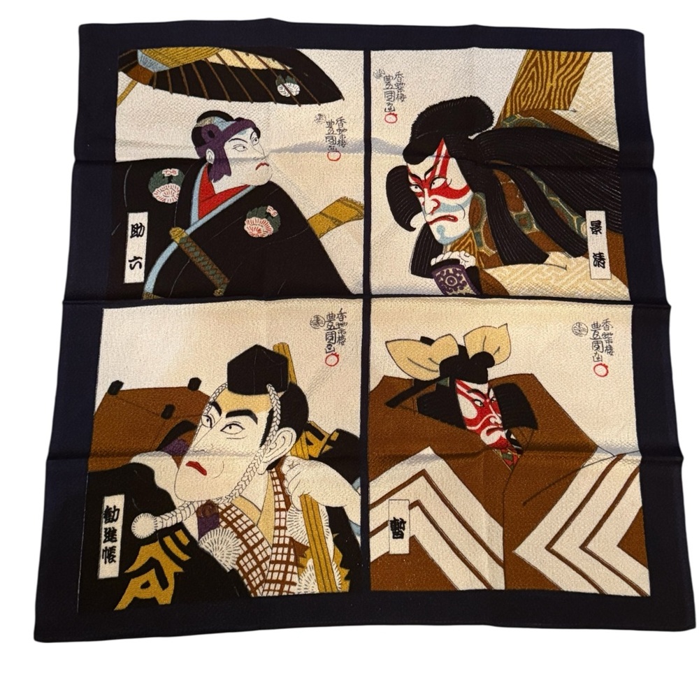 Traditional Japanese Art Tapestry Festival Seasons Scarf
